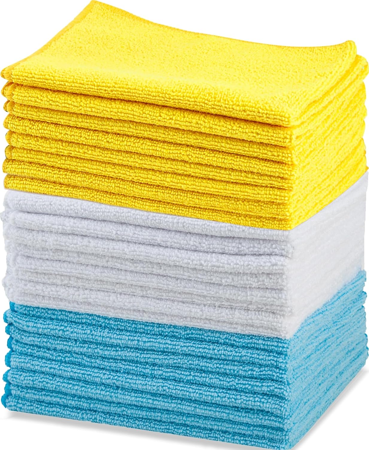 Detalle de Amazonベーシック マイクロファイバークリーニングクロス 24枚セット 40×30cm マルチカラー