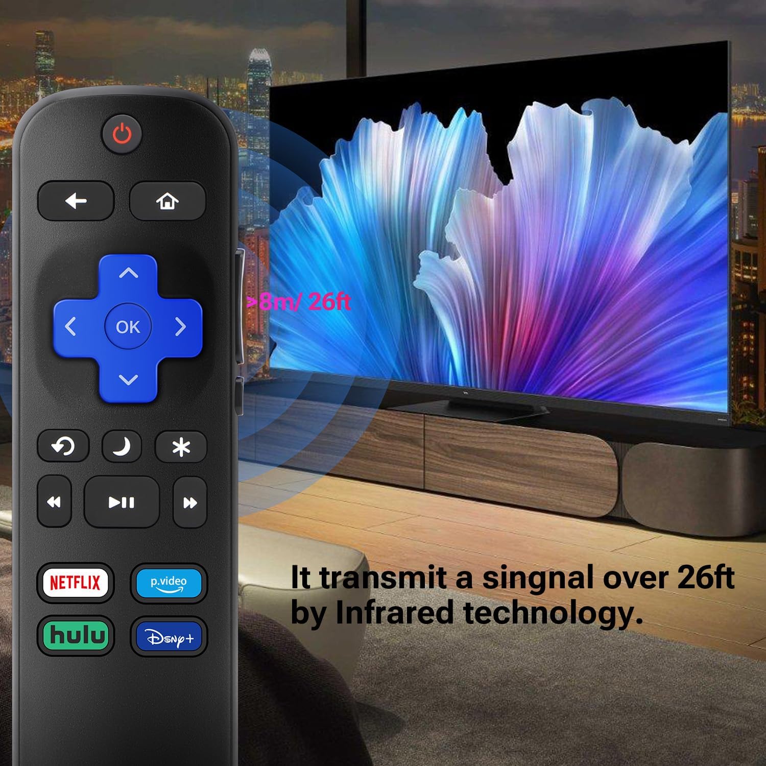 Thumbnail 4 de For Roku TV Remote Control Replacement (Compatible with TCL/Hisense/Onn/Insignia/Sharp/Roku TVs)