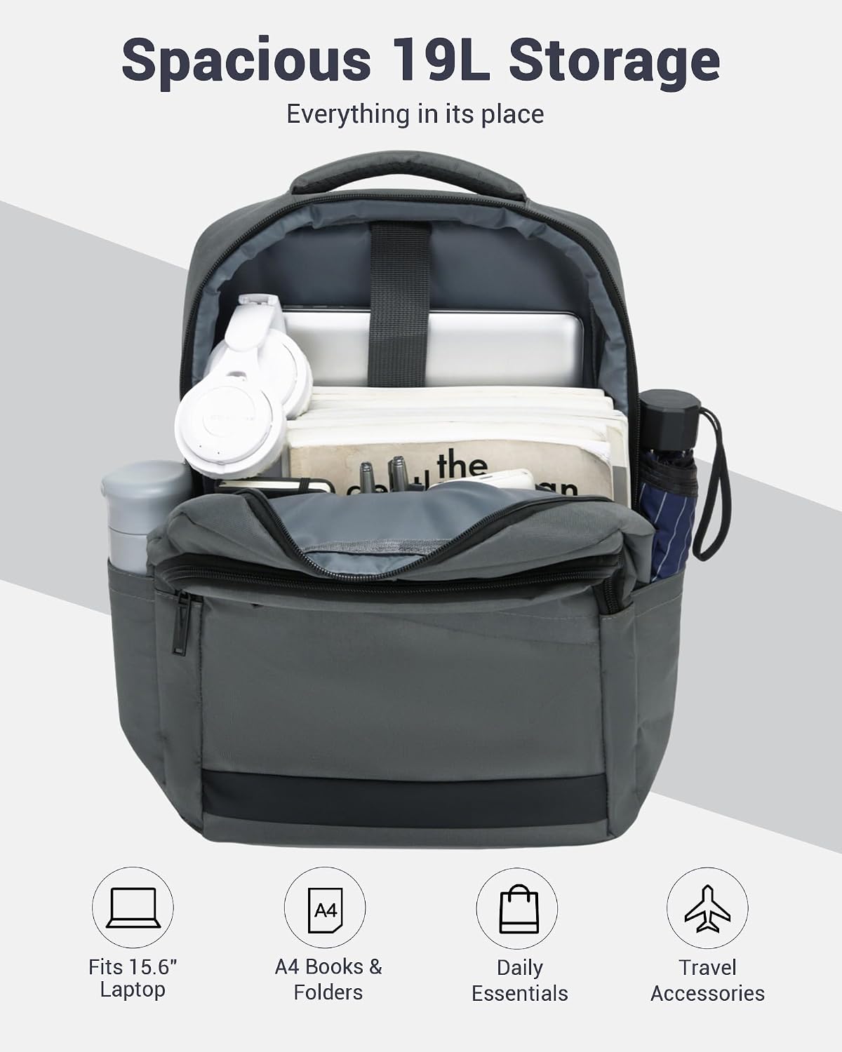 Thumbnail 6 de Shavont Laptop Backpack for Men and Women: Lightweight 15.6 Inch Bag for Work, School and Travel
