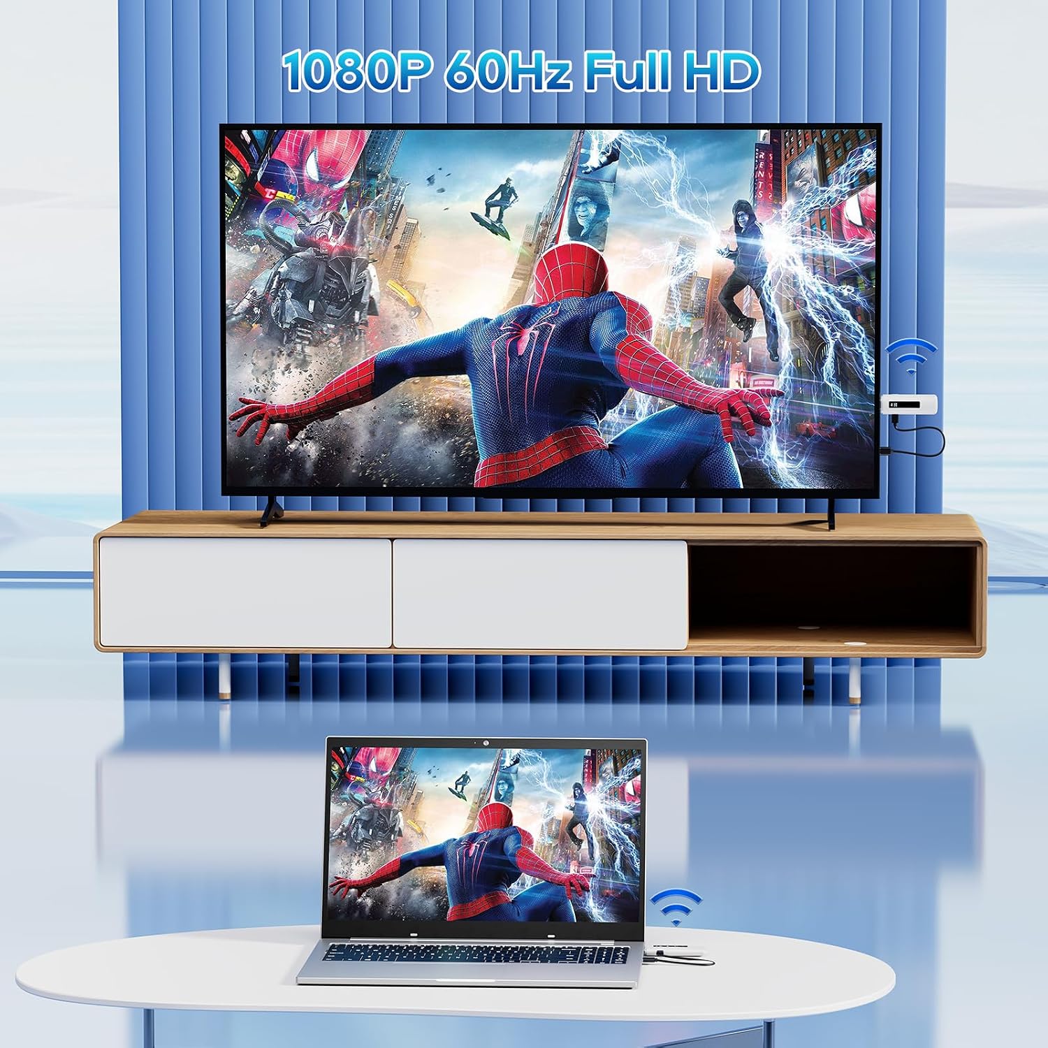 Detalle de ICZI 4K Wireless HDMI 2 Transmitter and 1 Receiver (1080p/60Hz) with LED Display