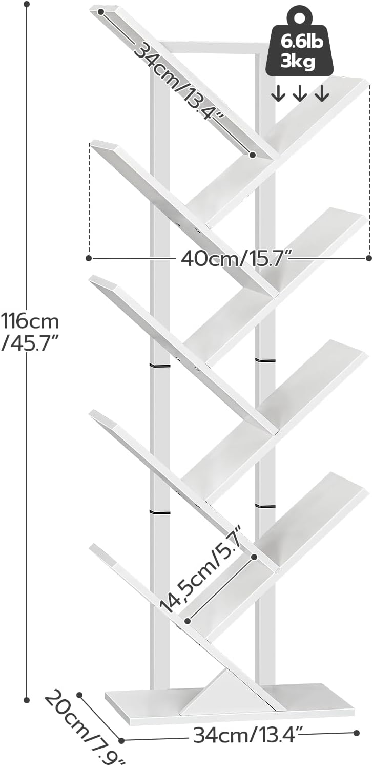 Detalle de HOOBRO Tree Shelf 9-Tier Bookcase