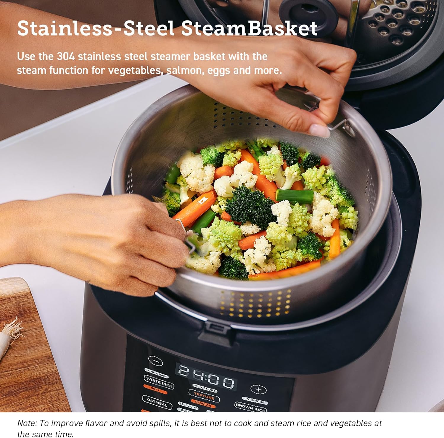 Thumbnail 4 de COSORI Rice Cooker, Slow Cooker & Steamer (Ceramic Coated Inner Pot, Fuzzy Logic) – 10 Cups / 5L, 17 Functions, Timer & Keep Warm, Black