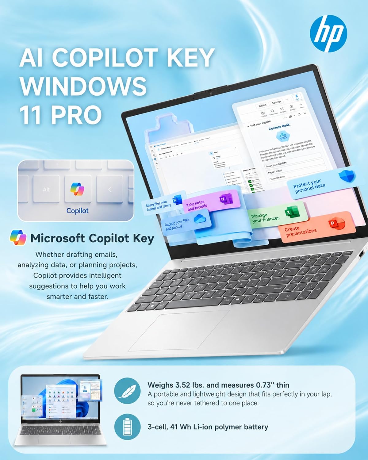 Detalle de HP Touchscreen Laptop, Ryzen 7 7730U