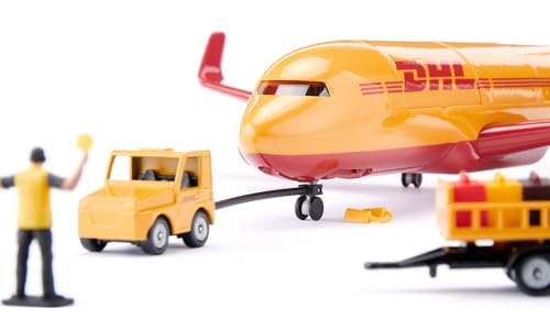 Detalle de SIKU 1702 DHL Avion cargo – Modèle réduit avec chariot et accessoires