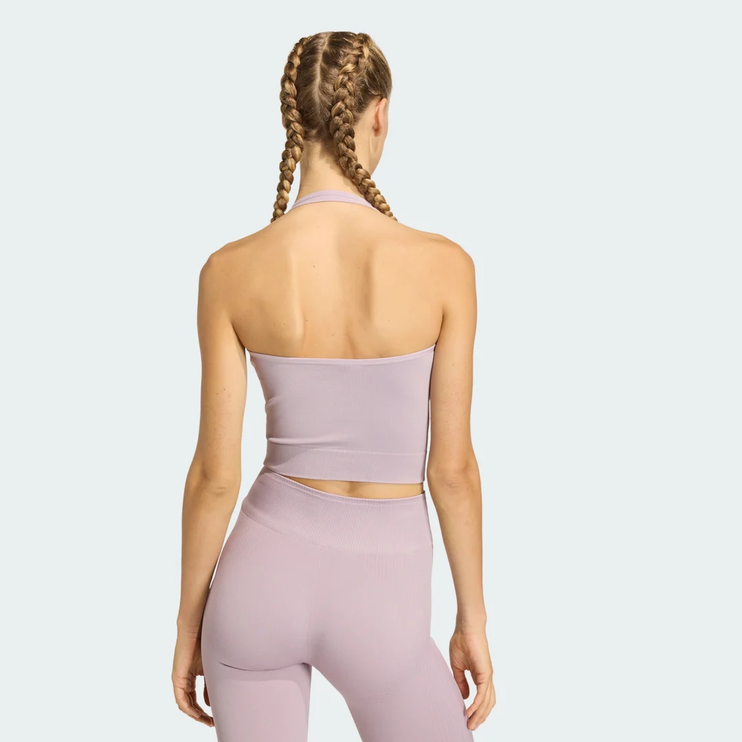 Detalle 2 de Camiseta de entrenamiento de punto escote halter Essentials de Adidas