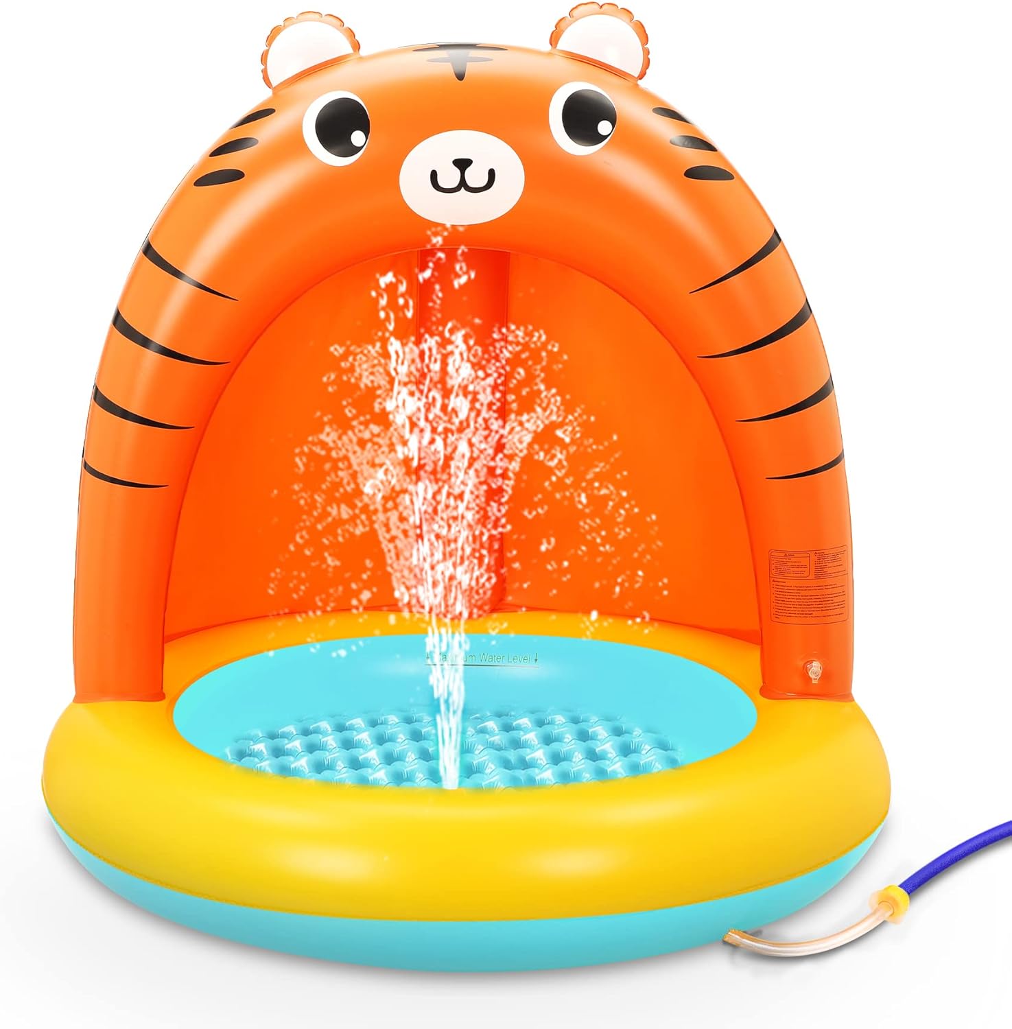 Detalle de COOLJOYA Planschbecken Wasserspielzeug für Kinder – 110 × 84 × 26 cm mit Tiger-Design