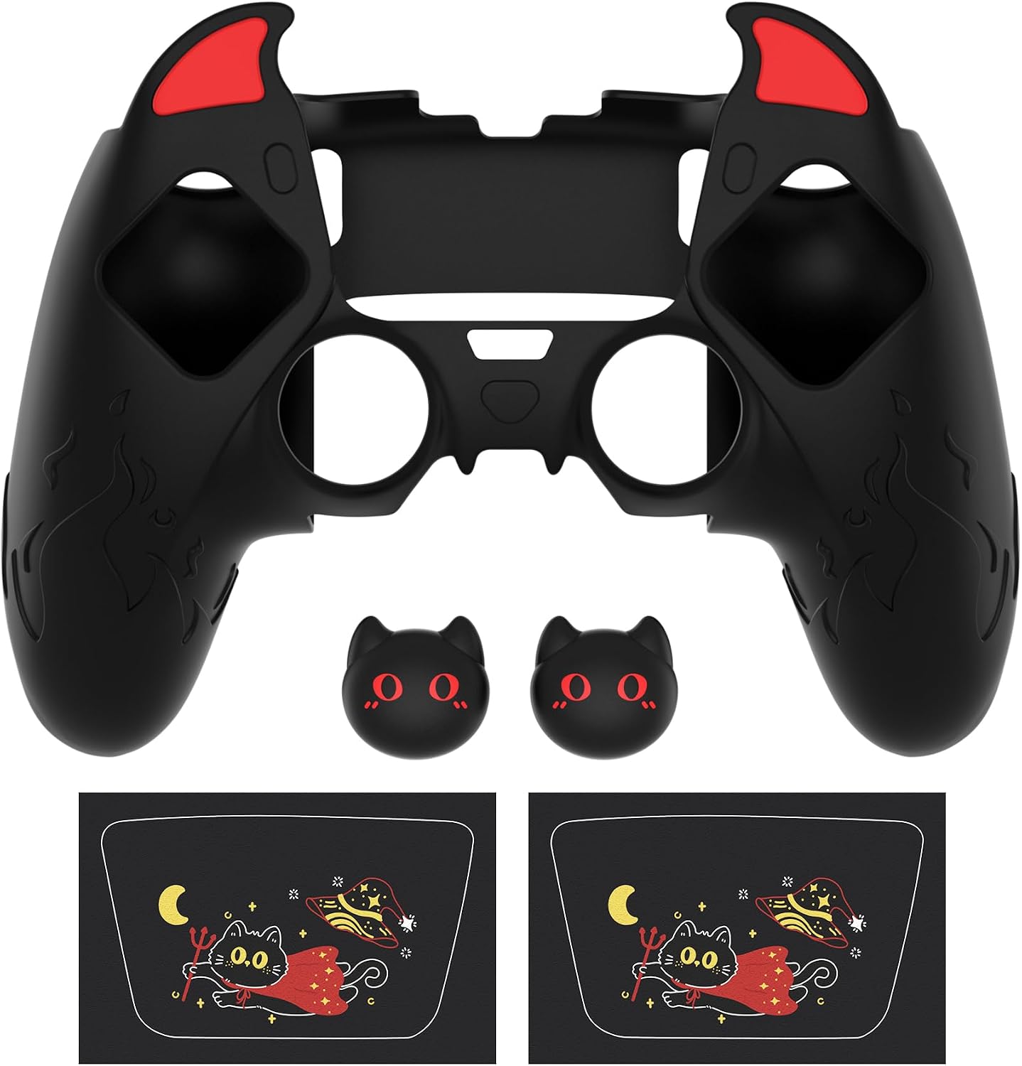 Detalle 2 de PlayVital Funda de Silicona Cute Demon para PS5 DualSense