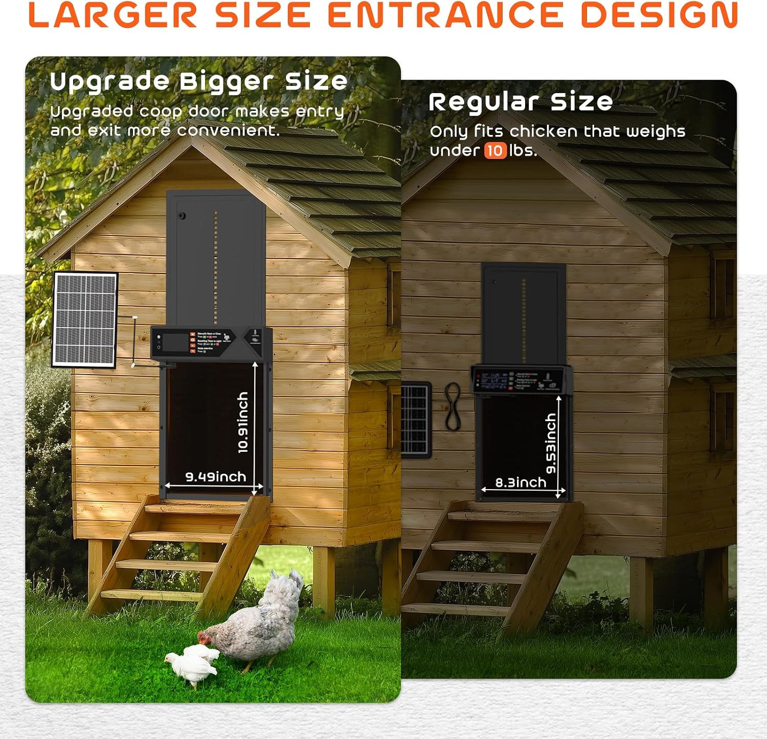 Detalle de AsFrost Automatic Chicken Coop Door, 4000mAh Battery
