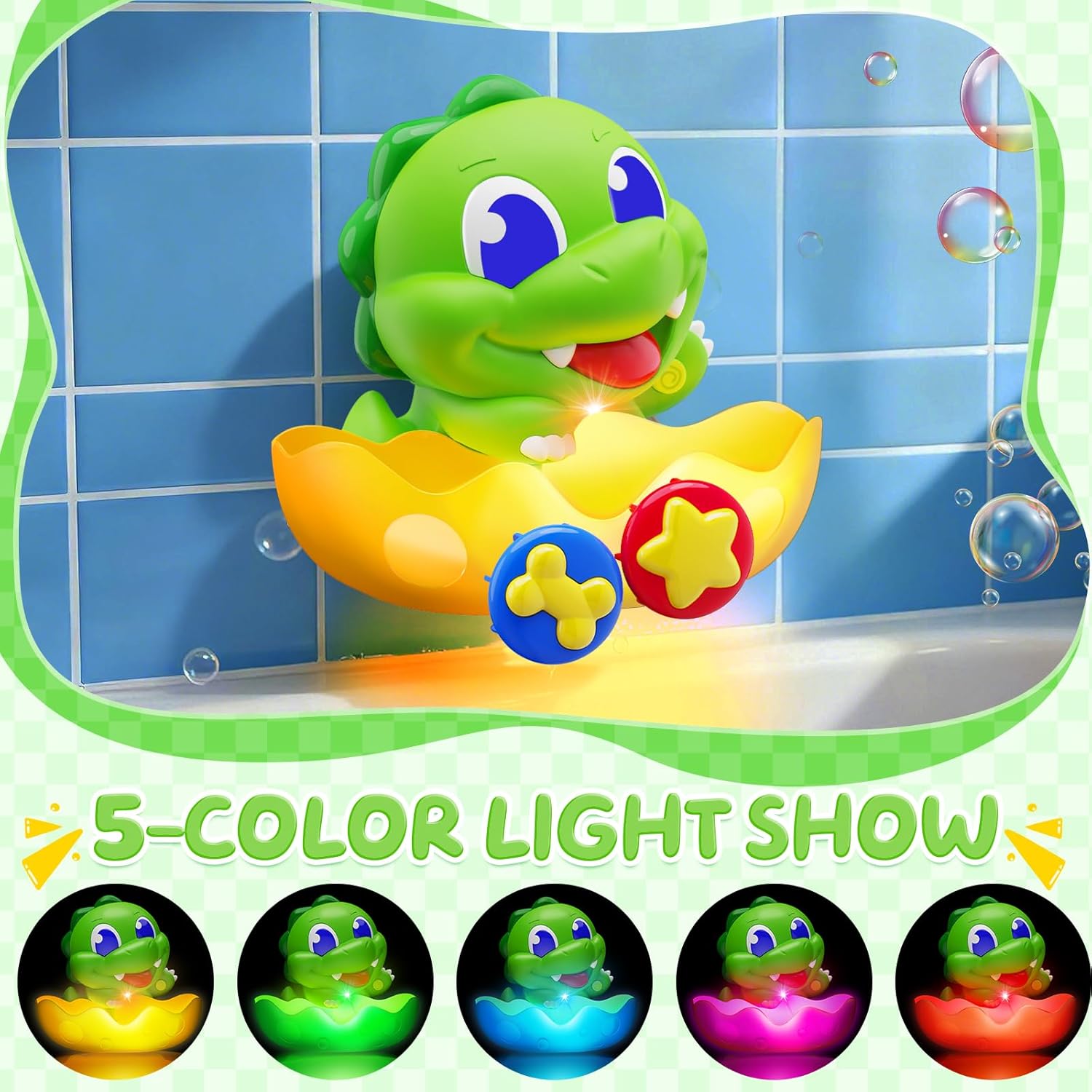 Thumbnail 1 de Cute Dinosaur Bubble Machine 1 for Baby Bath Toys
