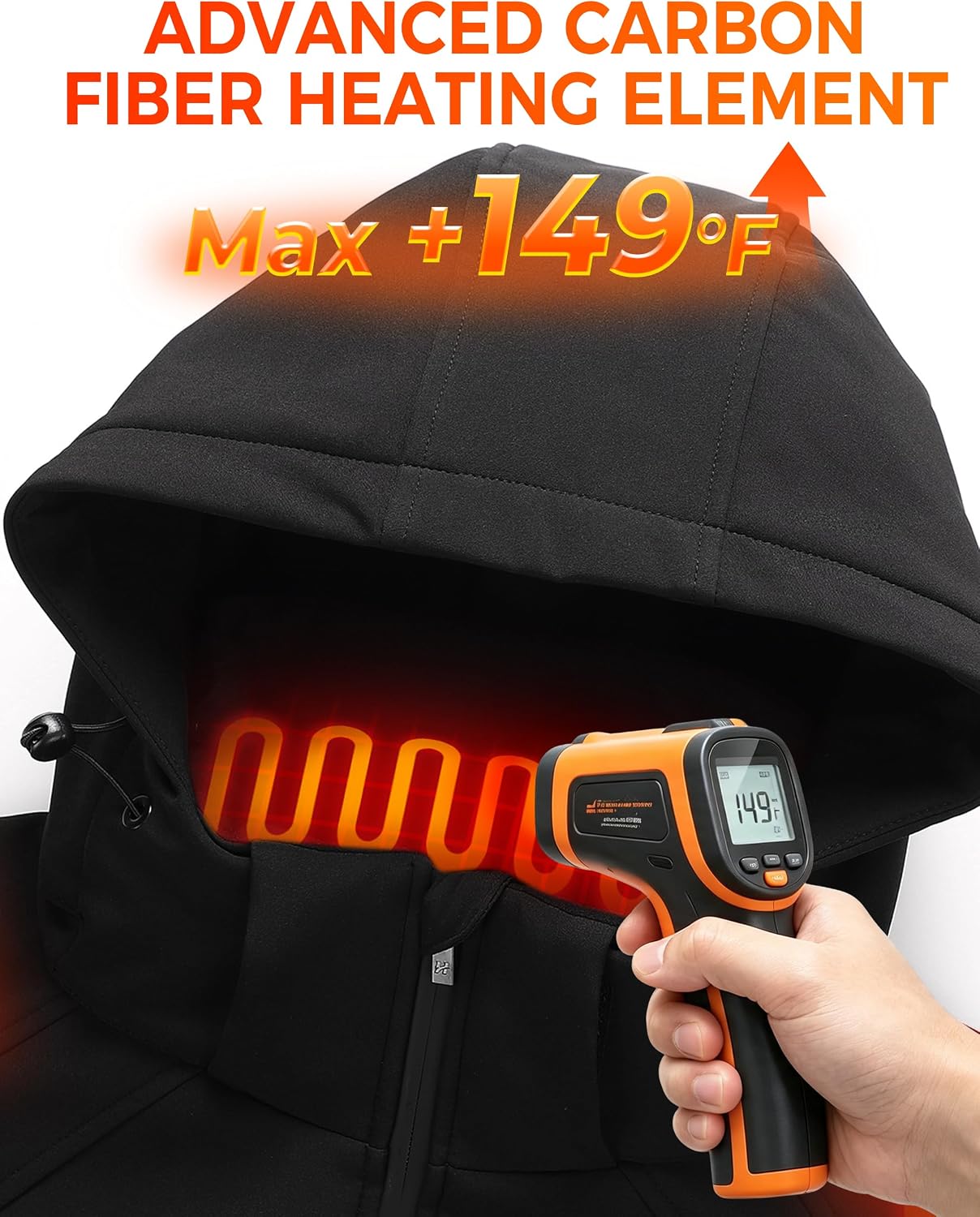 Detalle 1 de HOOHEAT Women's Heated Jacket with 15 Heating Zones and 16,000mAh Battery