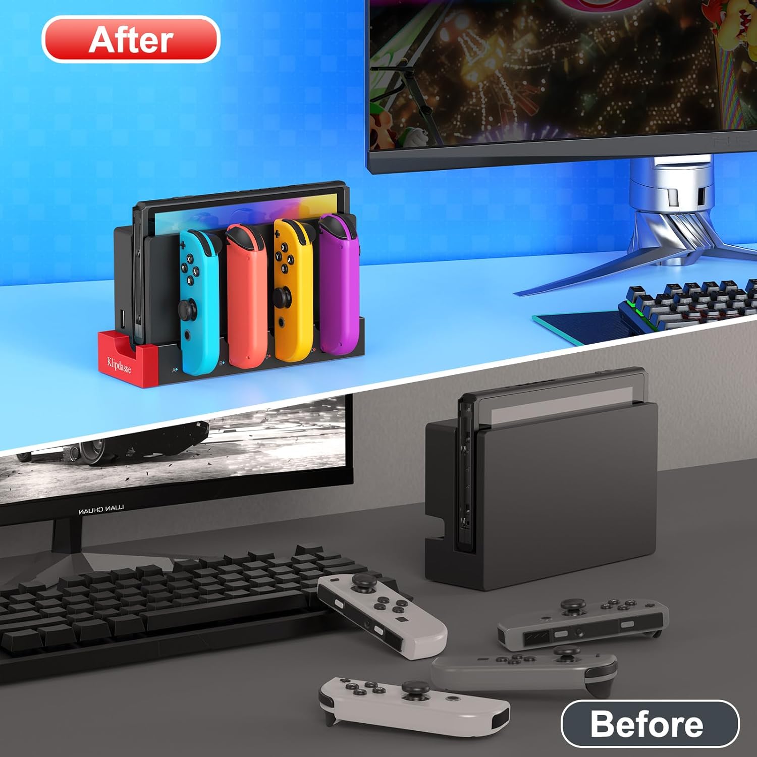 Thumbnail 4 de Klipdasse Joycon Ladestation 4er Ladegerät