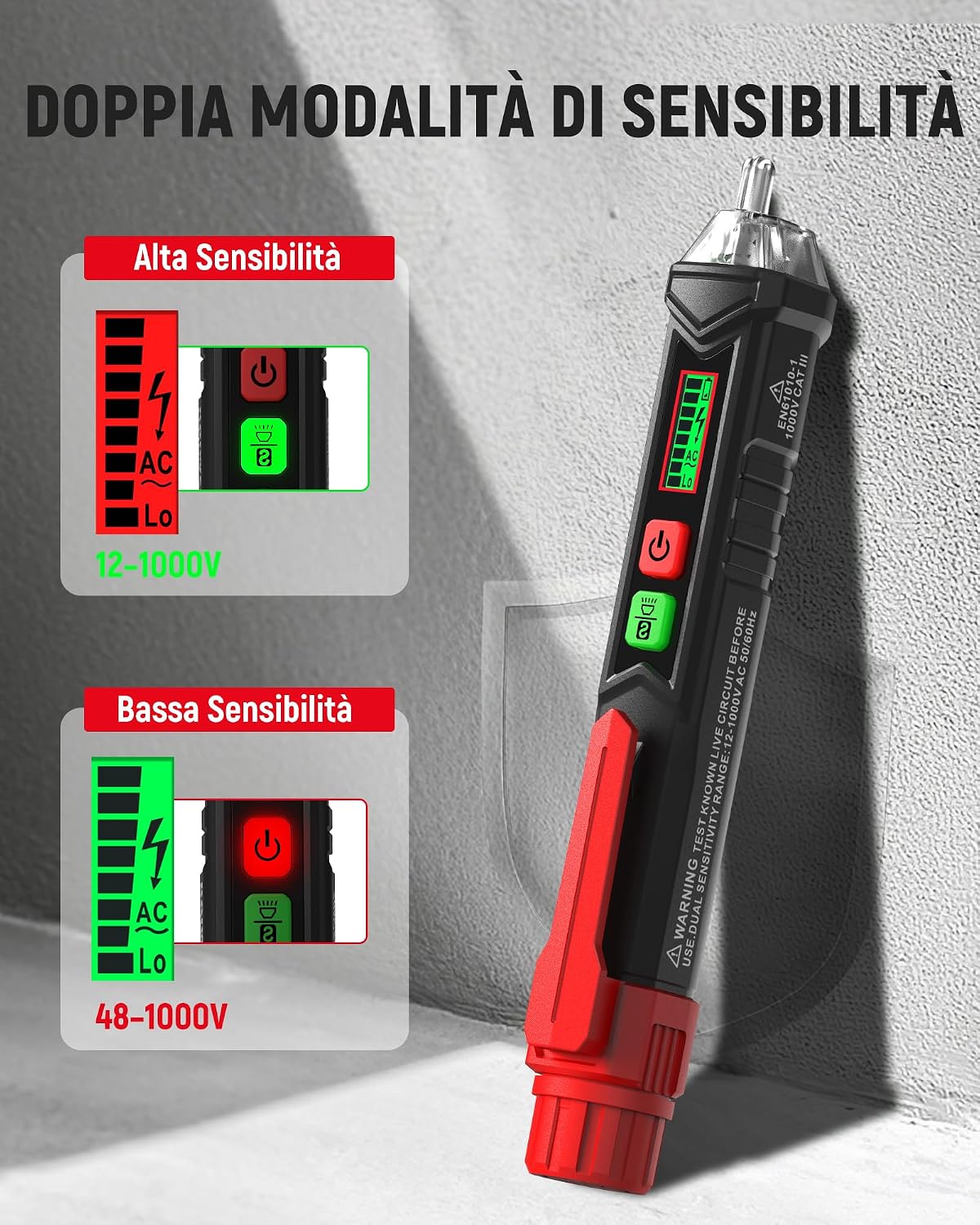 Detalle de KAIWEETS Cercafase tester tensione 1000V