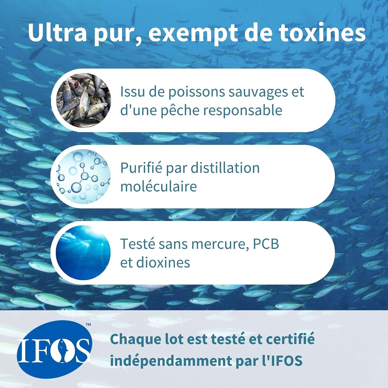 Thumbnail 3 de Igennus Omega-3 Huile de poisson sauvage rTG + astaxanthine (180 capsules) certifié IFOS