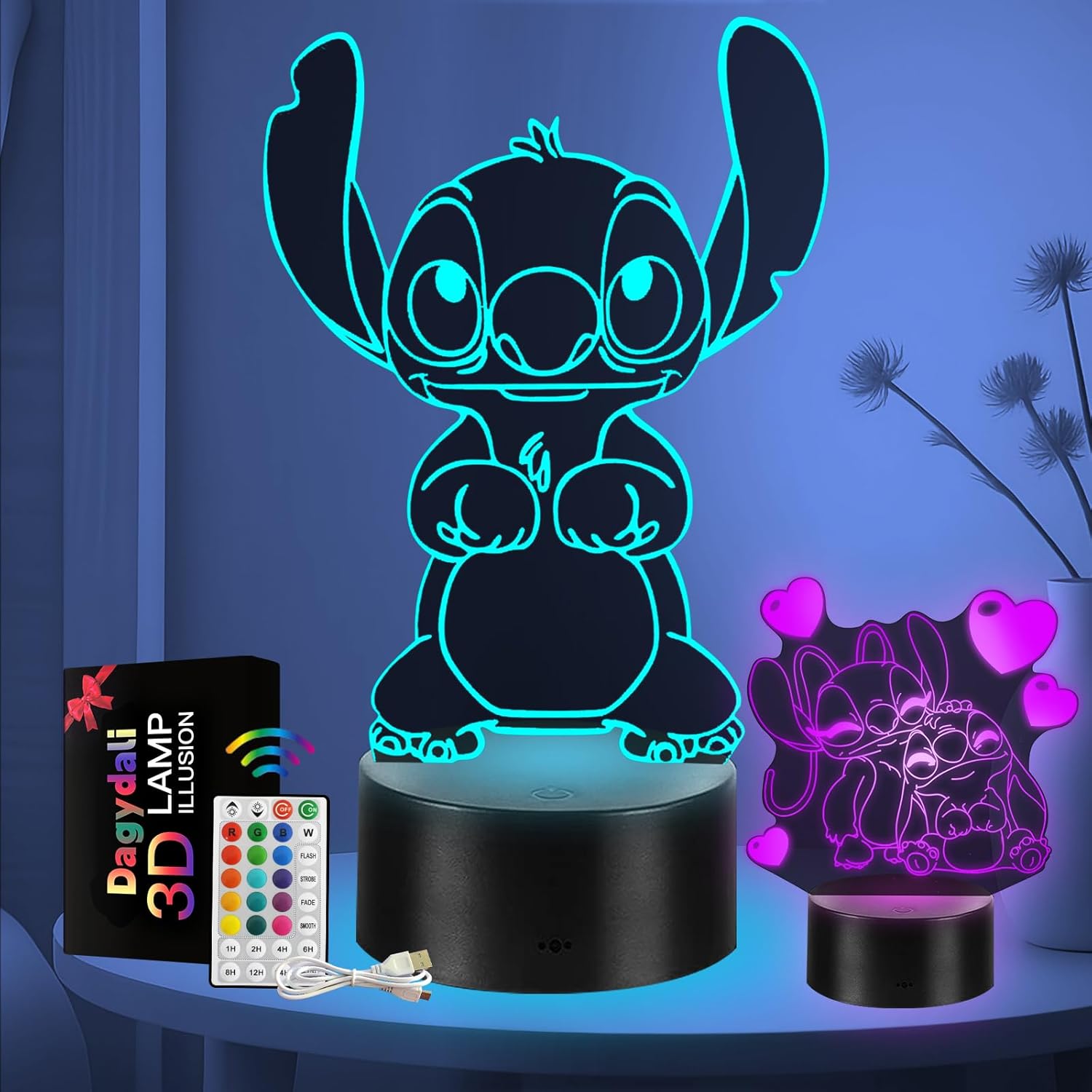 Detalle de Stitch Lampe 16 Farben Nachtlicht
