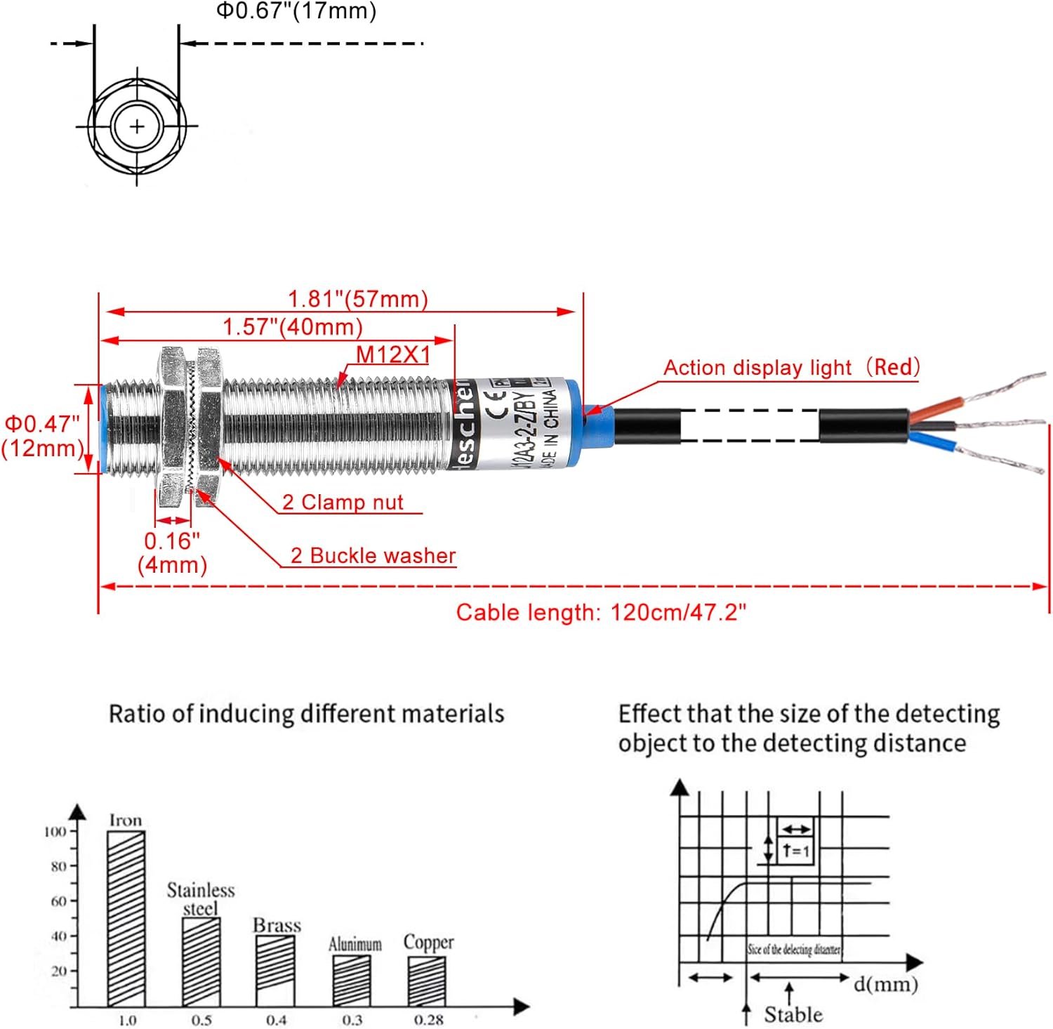 Thumbnail 1 de Heschen M12 Induktiver Näherungssensor 2 mm 🧲