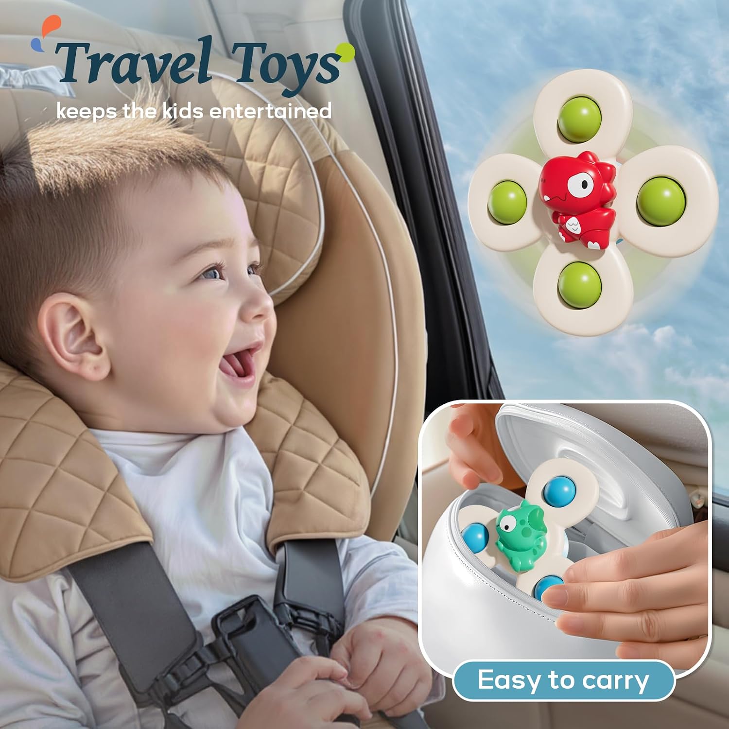 Detalle de CalfQueen Suction Cup Spinner Toy for Ages 1–3