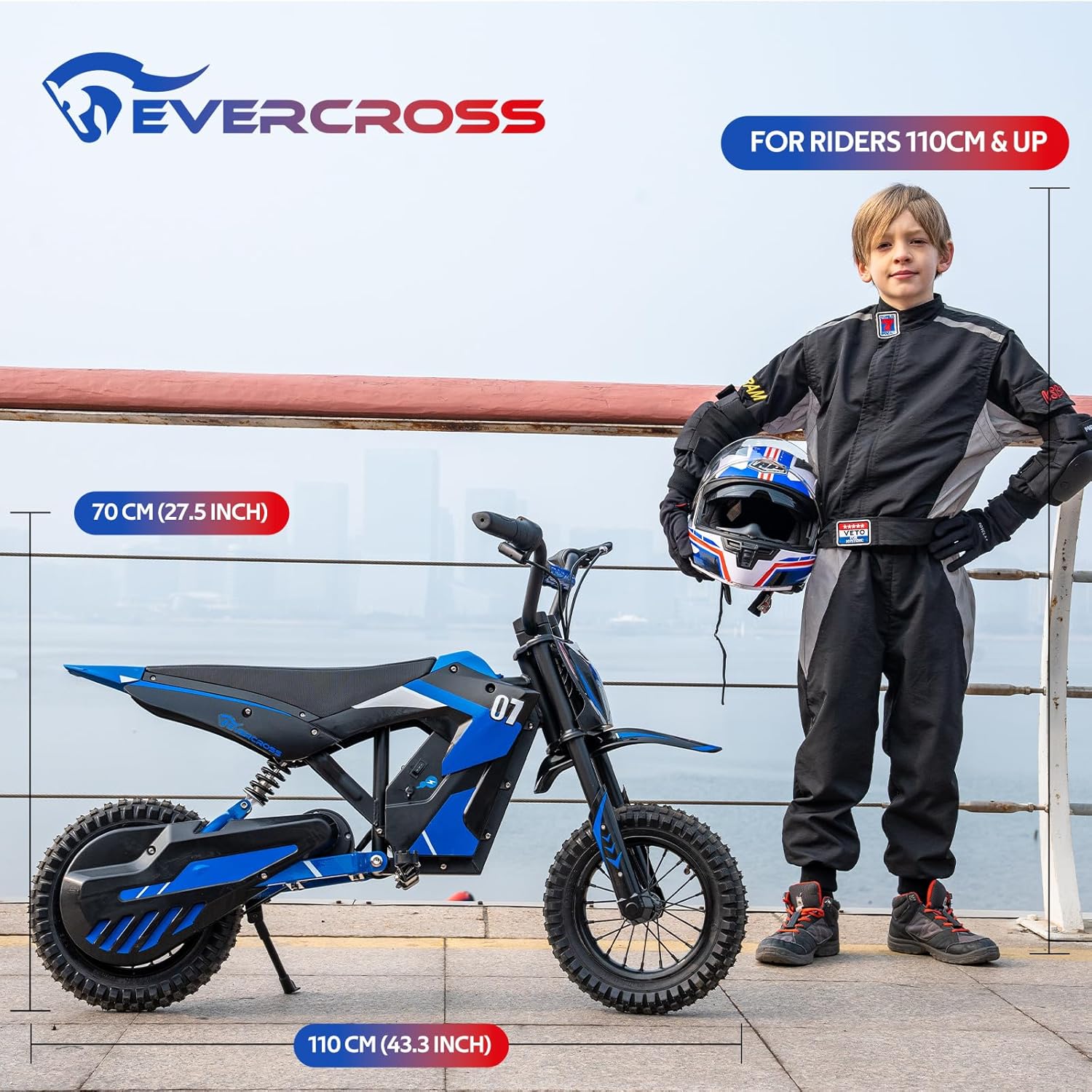 Thumbnail 6 de EVERCROSS EV12M Kids Ride On Electric Motorcycle (300W, 3 speed, 12-inch pneumatic tyres)