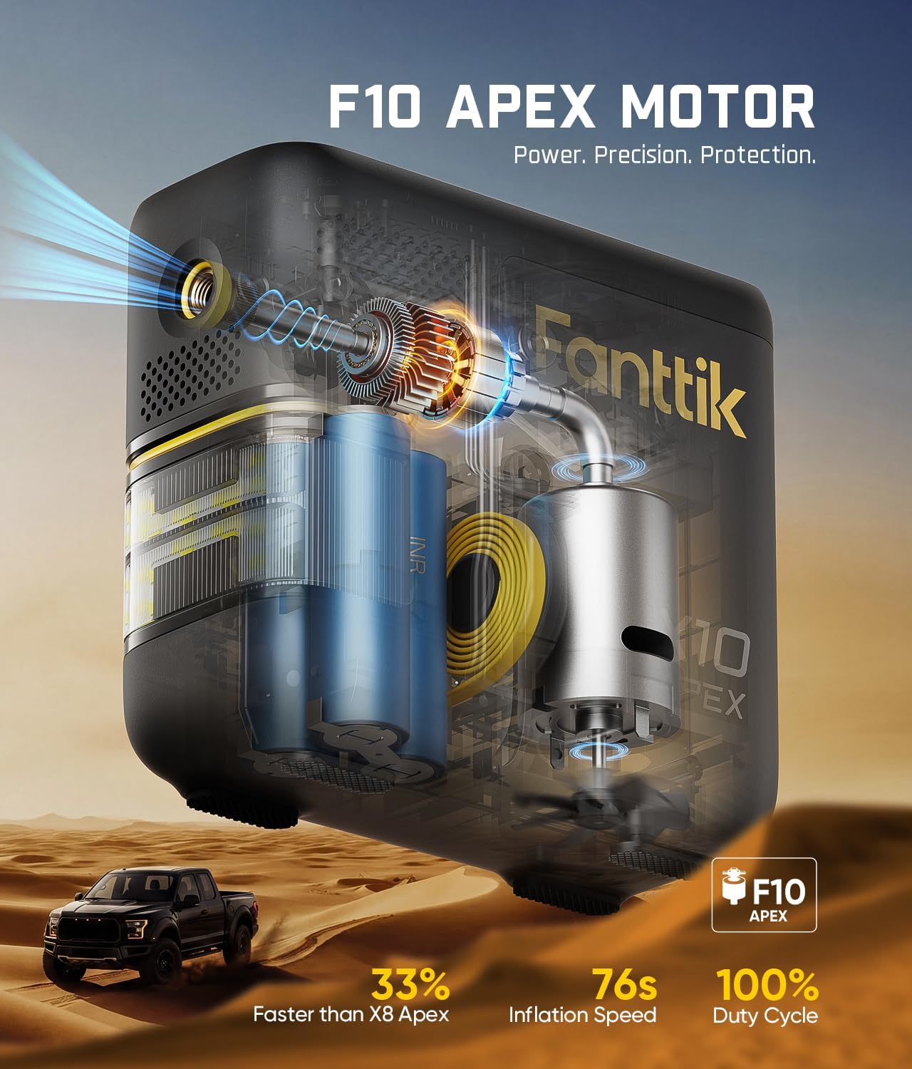 Detalle 2 de Fanttik X10 APEX Tire Inflator 150 PSI
