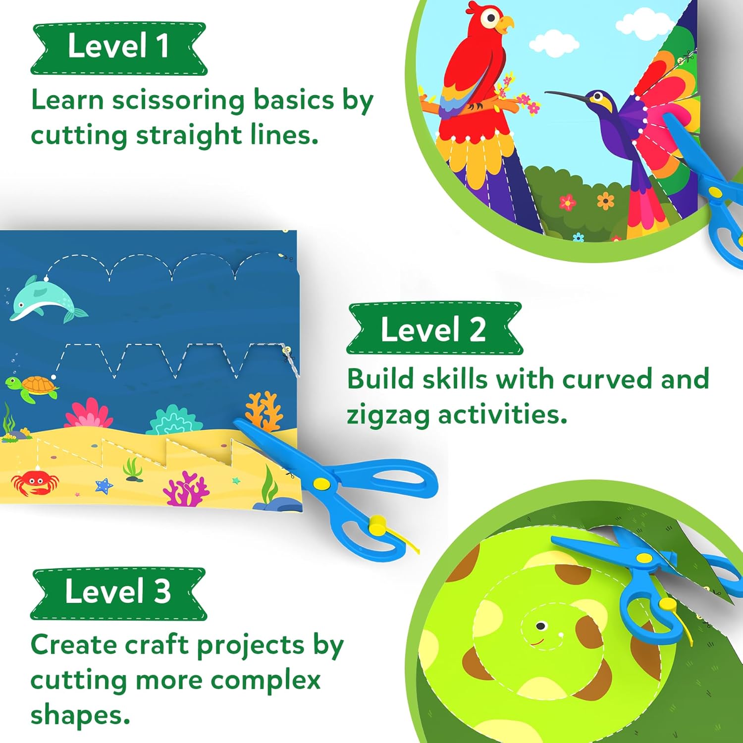 Thumbnail 3 de Skillmatics SNIP, SNIP! Scissor Skills Activity Book with Child-Safe Scissors & Felt Craft Kit (Ages 3–7)