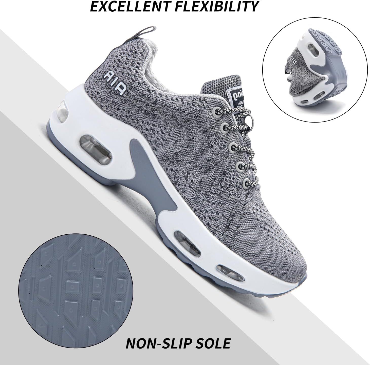 Detalle 2 de Mjxwem Women Trainers: Air Cushion Running Shoes with Arch Support and Memory Foam