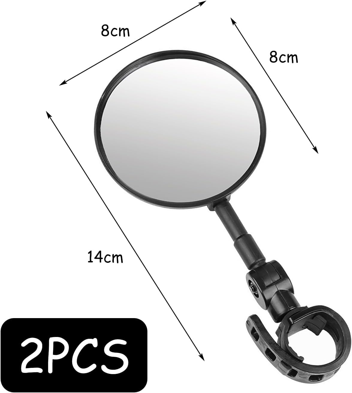 Thumbnail 1 de Xynovate 2 rétroviseurs vélo 360° réglables avec miroir convexe HD (paire)
