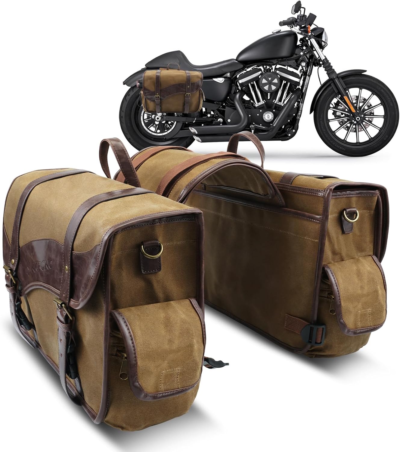 NICECNC Sacoches de selle vintage 15 L