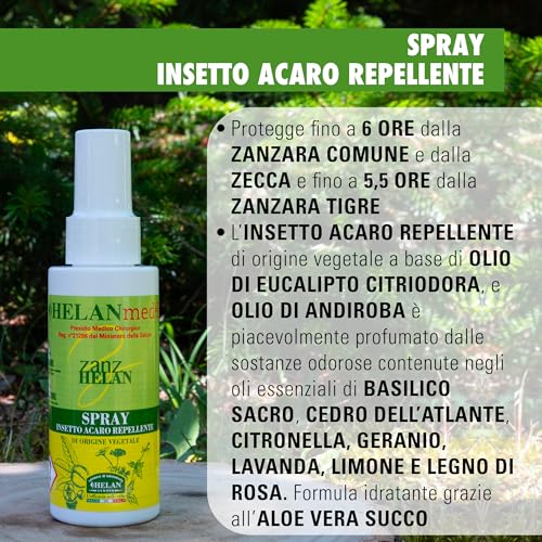 Detalle de Helan Med Zanzhelan - Spray Antizanzare Origine Vegetale 100 ml