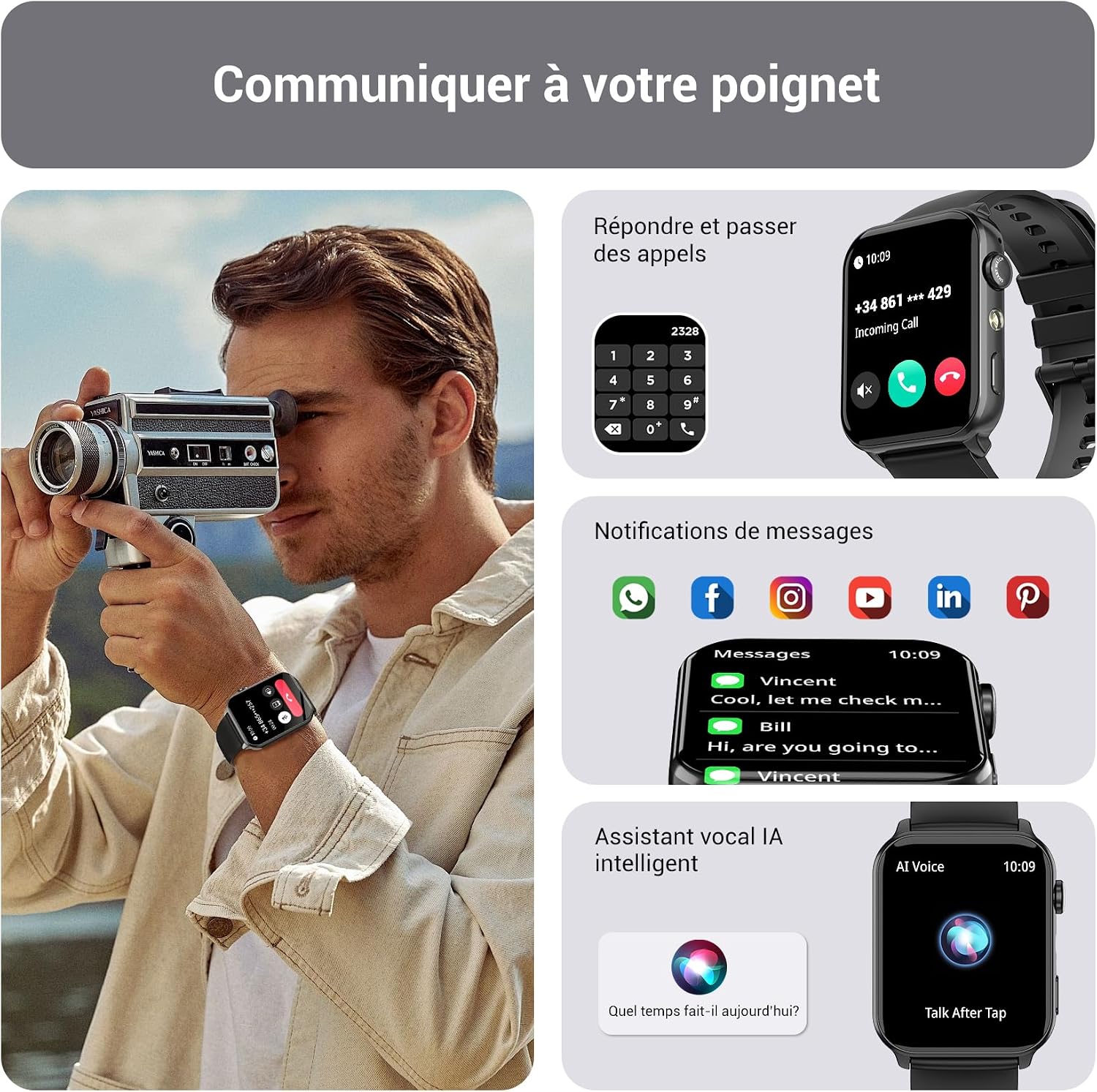 Detalle 2 de IOWODO Montre connectée 1,47