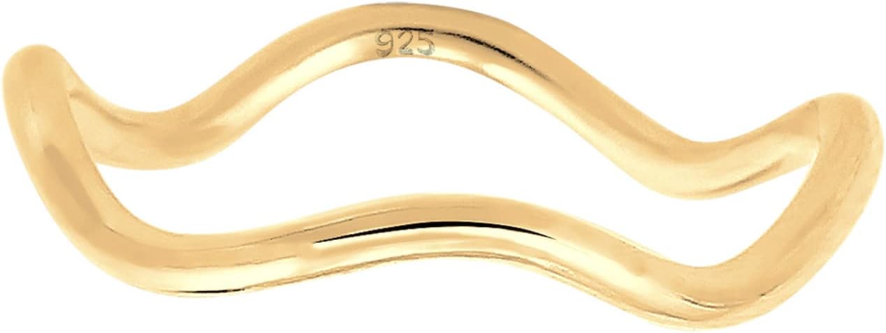 Detalle 2 de Elli Ring Wellen Minimal Geo 925 Silber vergoldet