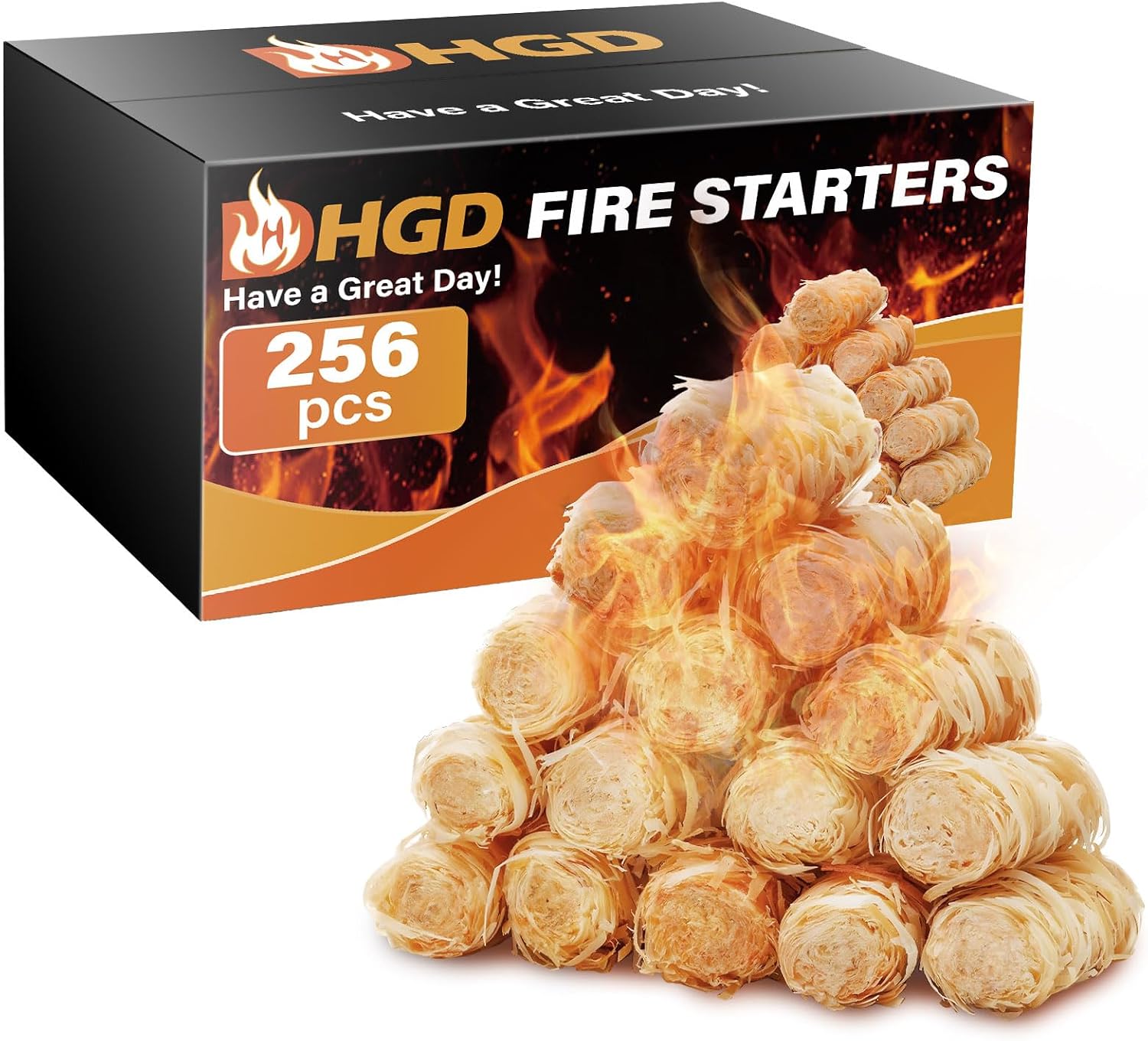 Detalle de HGD 256 Natural Wood Fire Starters, 256 Count, Waterproof and Odorless