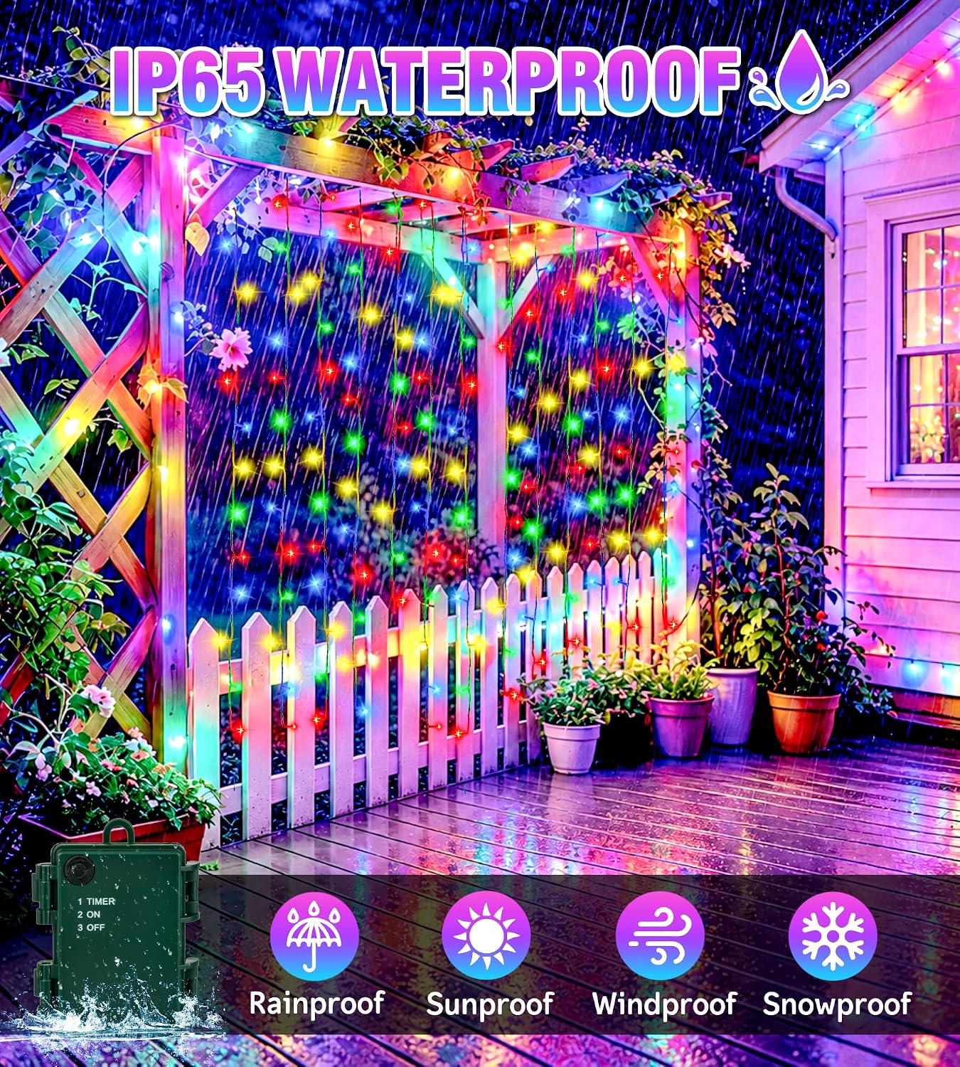 Detalle de Memusour 6Mm-2ML Battery-Operated Christmas Fairy Lights, 120 Multicolor LEDs