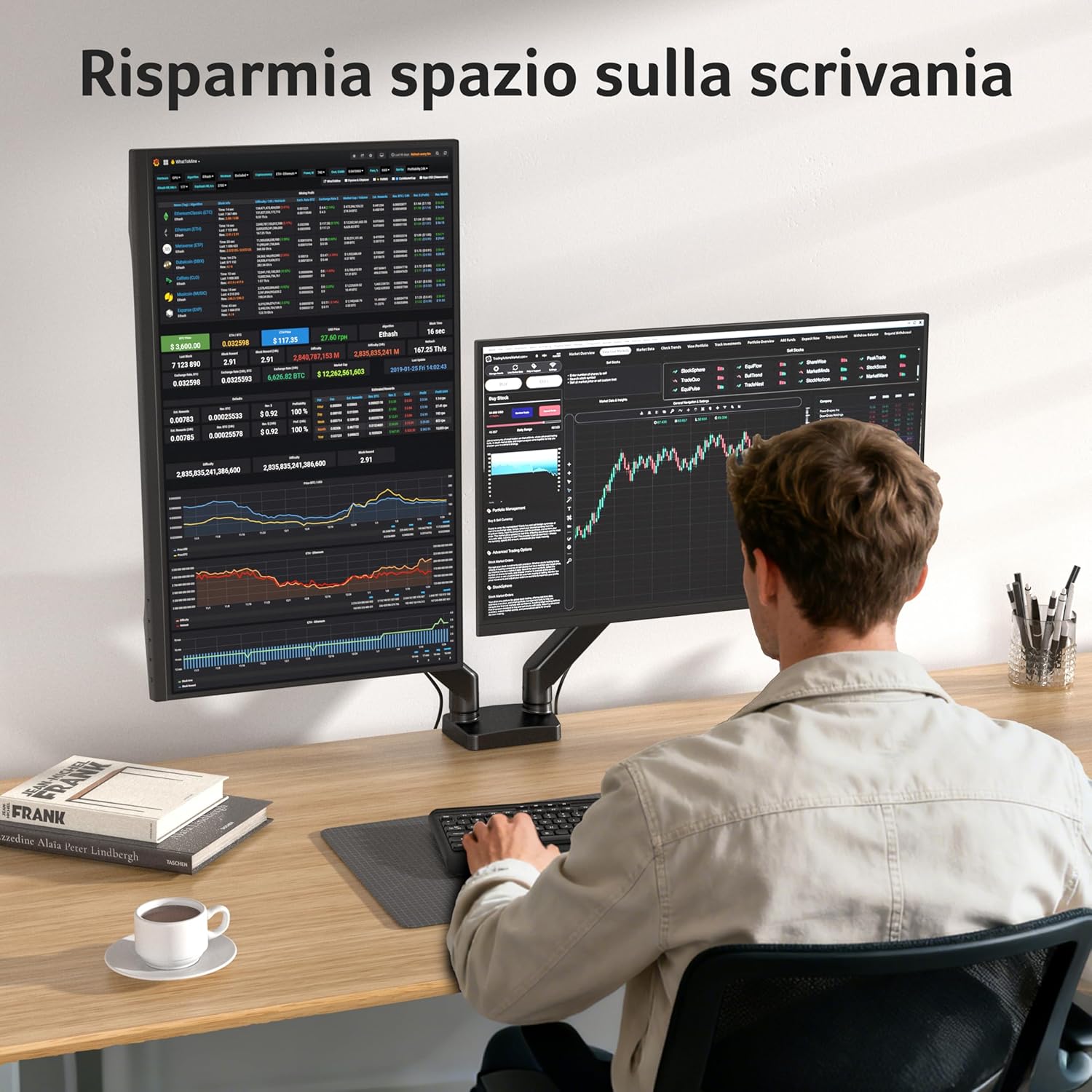 Thumbnail 6 de Acer Braccio Monitor Doppio con Supporto 17-32" a Molla a Gas, altezza regolabile e VESA 75/100