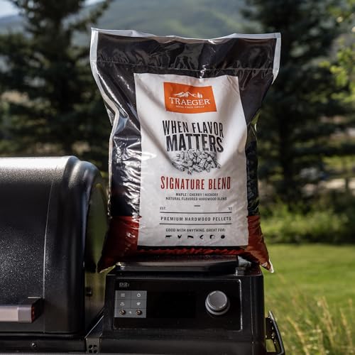 Detalle de Traeger Signature Blend 100% All-Natural Wood Pellets for Smokers and Pellet Grills (18 lb Bag)