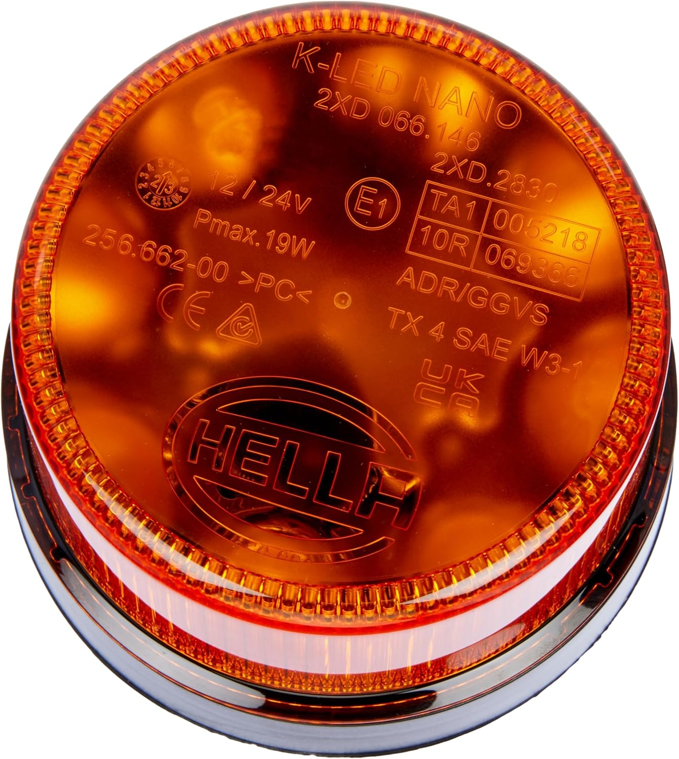 Thumbnail 3 de HELLA 2XD 066 146-011 LED-Luce di identificazione lampeggiante, K-LED Nano, 12/24V, giallo, Bocchettone di tubo, flessibile