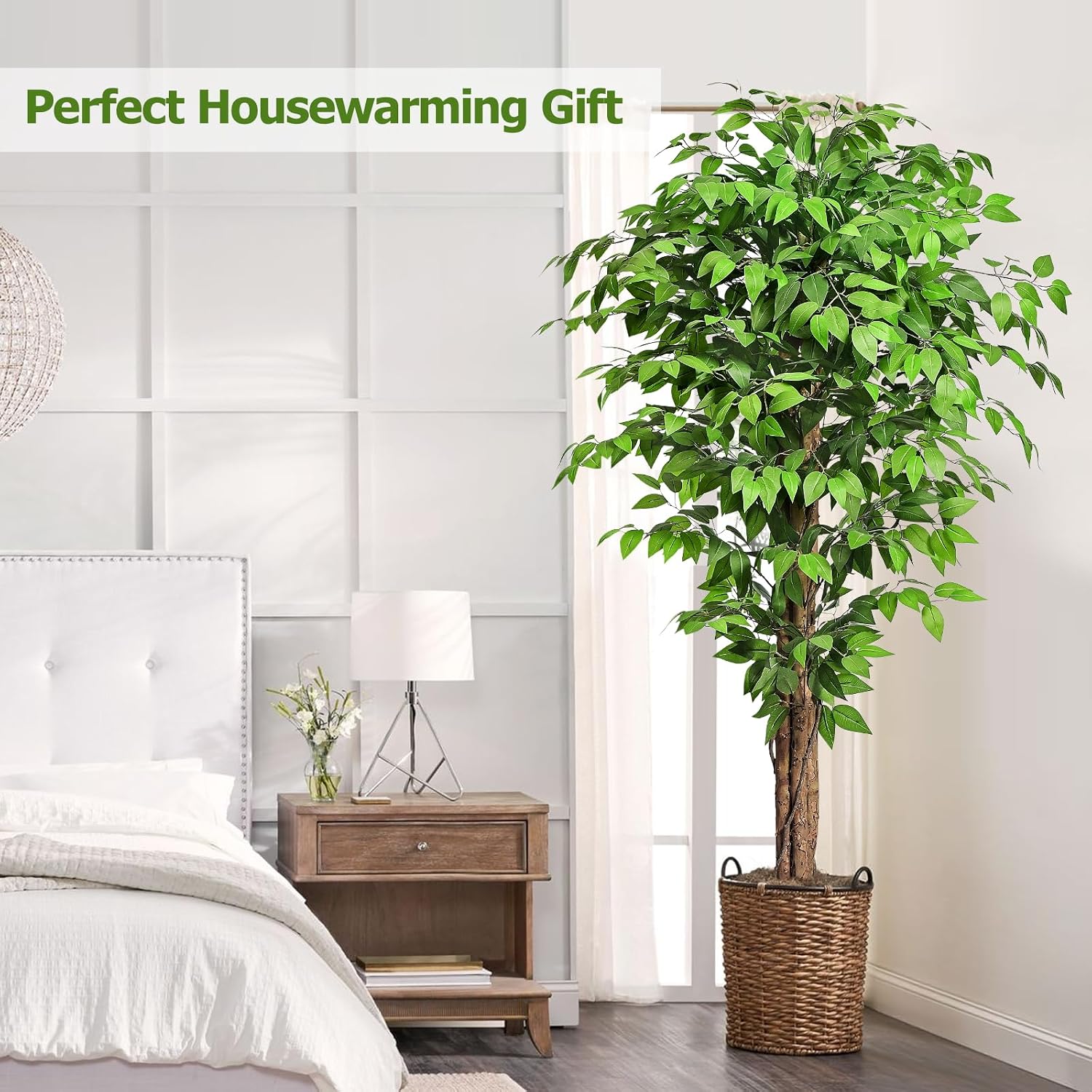 Detalle 2 de Keeplush RSCZ3-180 Artificial Ficus Tree, 74-Inch with Curved Trunks