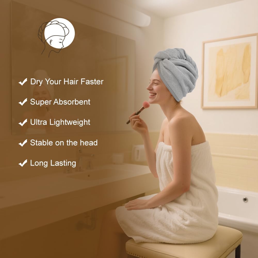 Thumbnail 2 de Poyday Microfibre Hair Towel Wrap 10x26 inches