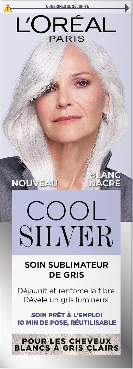 Detalle de L'Oréal Paris Cool Silver gråhårsbehandling, pärlvit kräm med ceramid