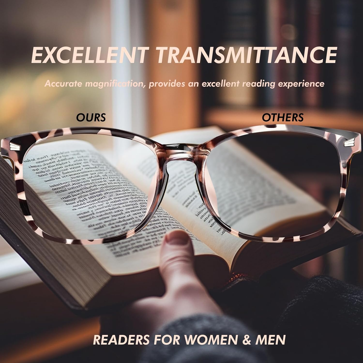 Detalle 2 de CHEERS DEVICES Reading Glasses for Women and Men — Blue Light Readers with Flexible Hinges (1.5x) in Multiple Frames