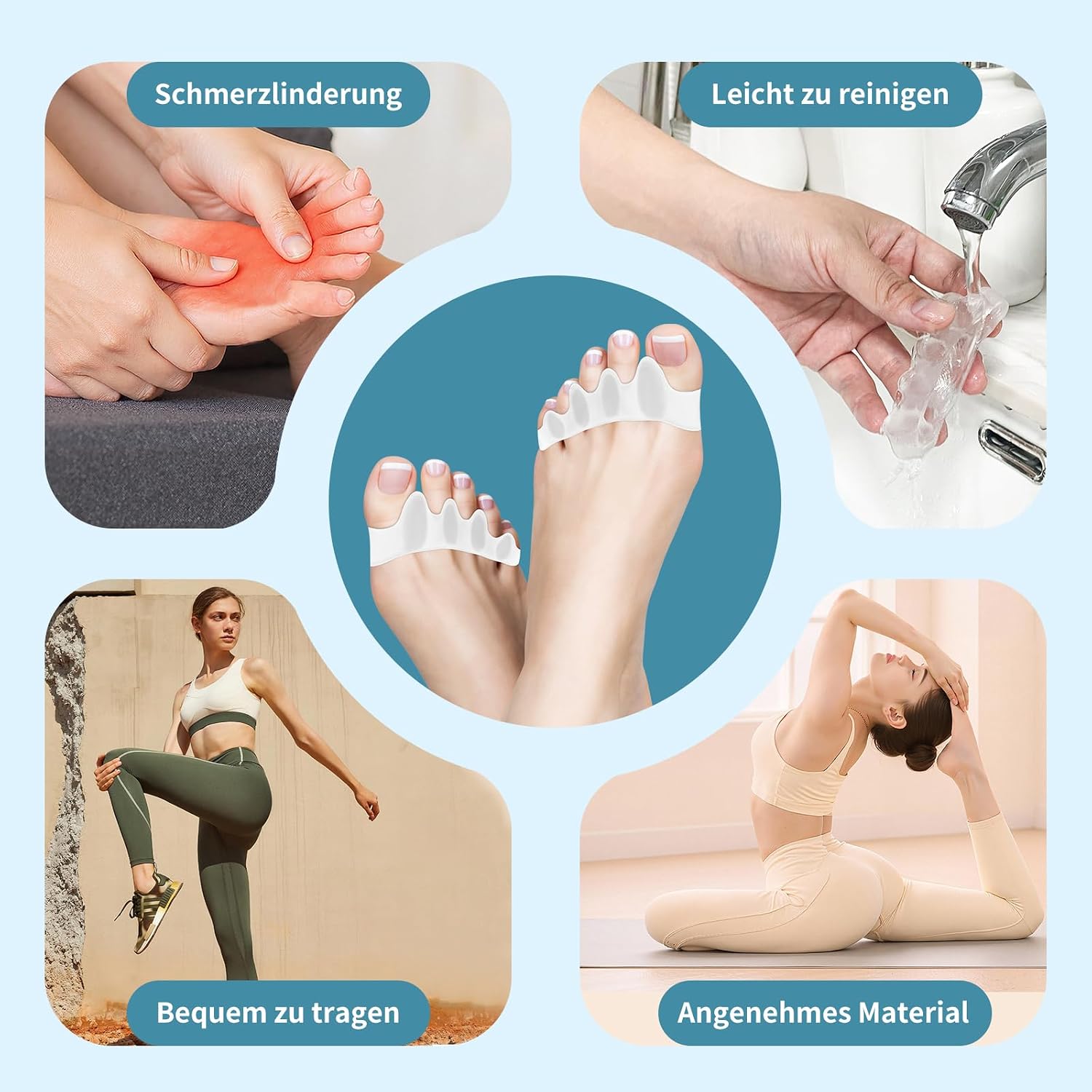 Detalle 2 de SUNFATT Zehenspreizer 4 Stück 👣