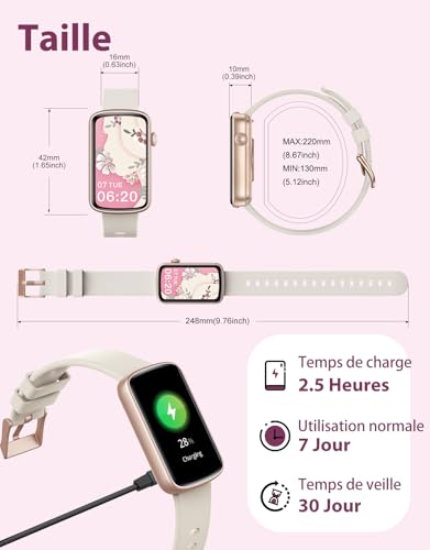 Thumbnail 7 de SHANG WING Montre Connectée Femme Petite Taille — Bracelet Étanche