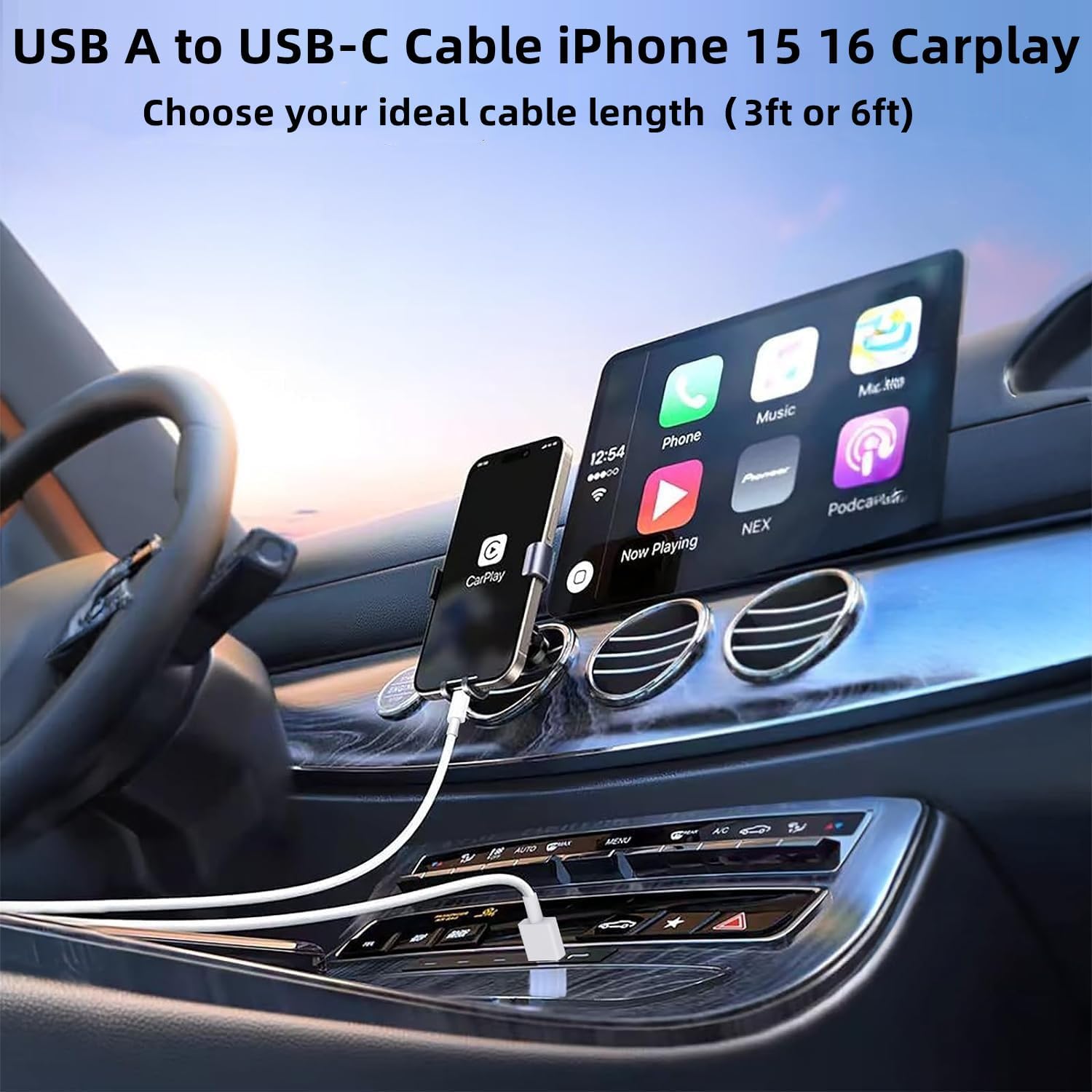 Thumbnail 5 de 3ft Carplay Charger Cable for iPhone
