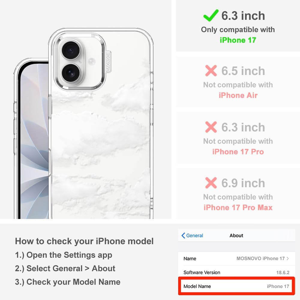 Thumbnail 1 de MOSNOVO for iPhone 17 Case | Military Grade 6.6ft Drop Tested with Camera Control