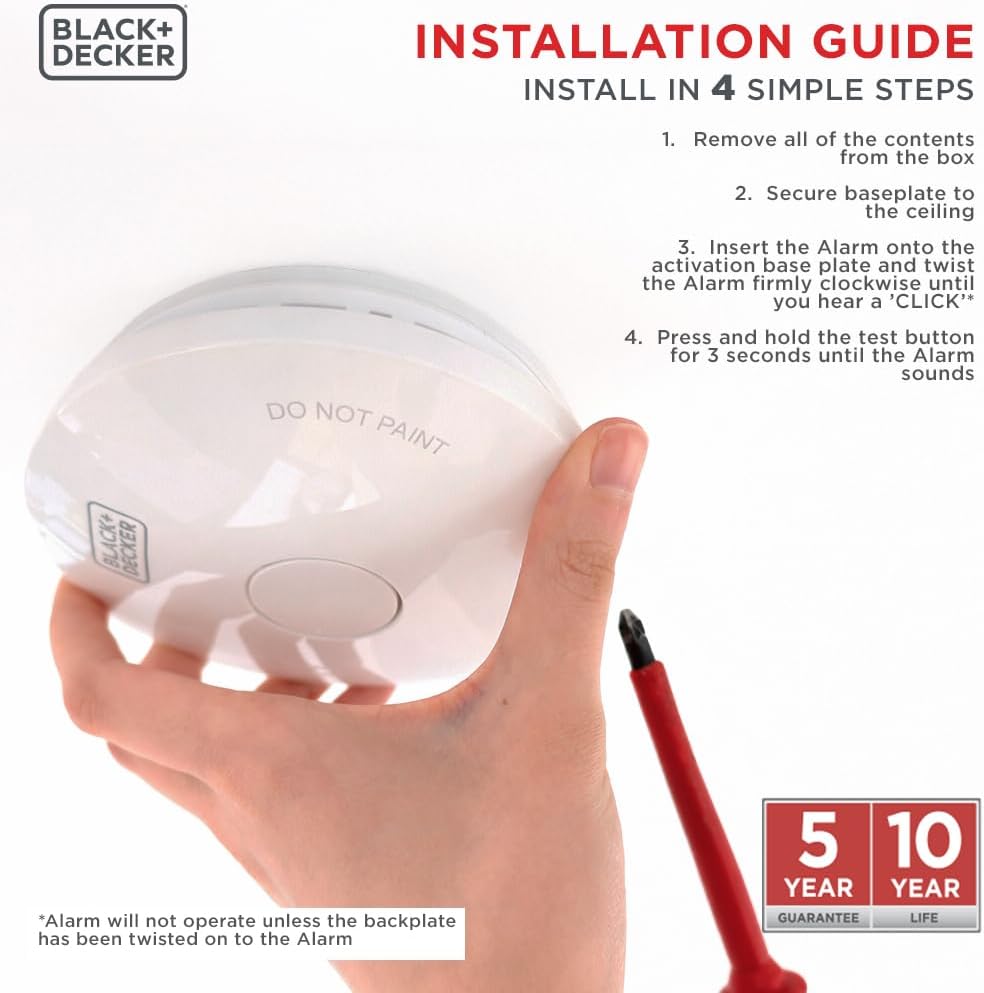 Thumbnail 5 de BLACK+DECKER Smoke Alarm 10‑year battery 🔔