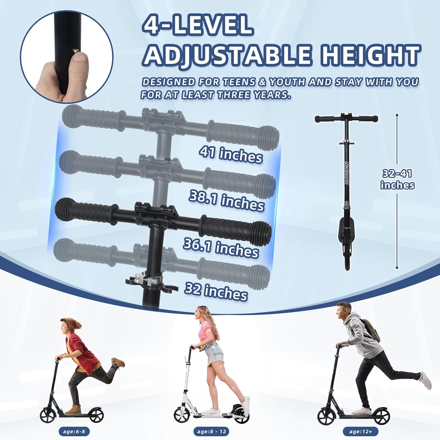 Thumbnail 3 de Nattork Kick Scooter 220LB Capacity for Teens and Adults 🛴