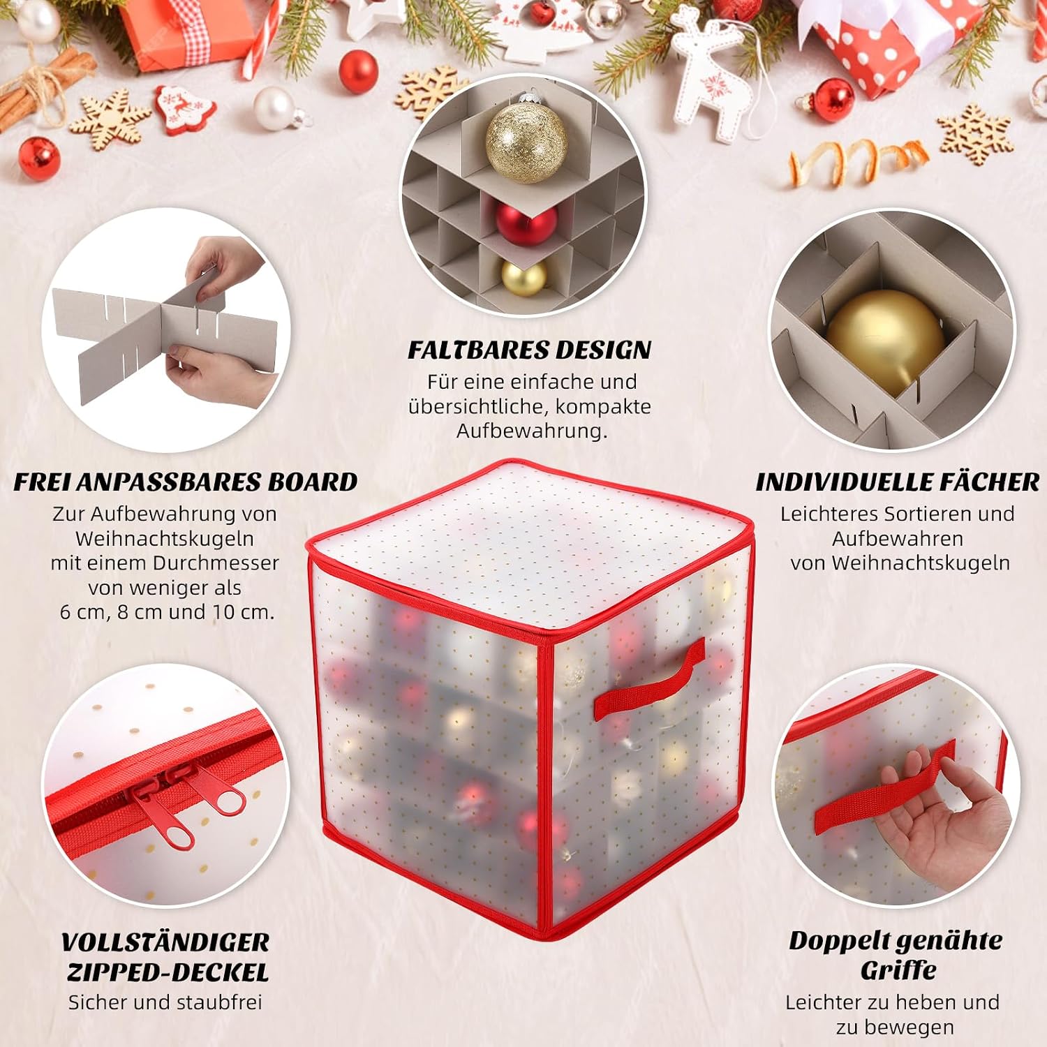 Thumbnail 6 de Fulasofia Aufbewahrungsbox 128 Fächer für Weihnachtskugeln