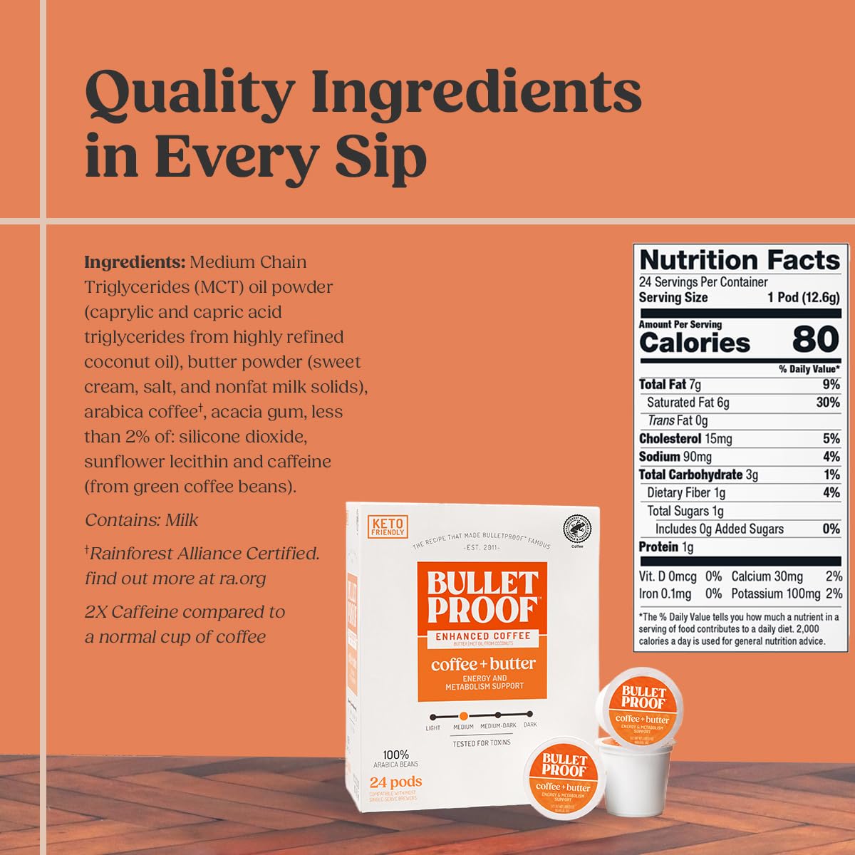 Detalle 2 de Bulletproof Keto Coffee Pods, 24 Count