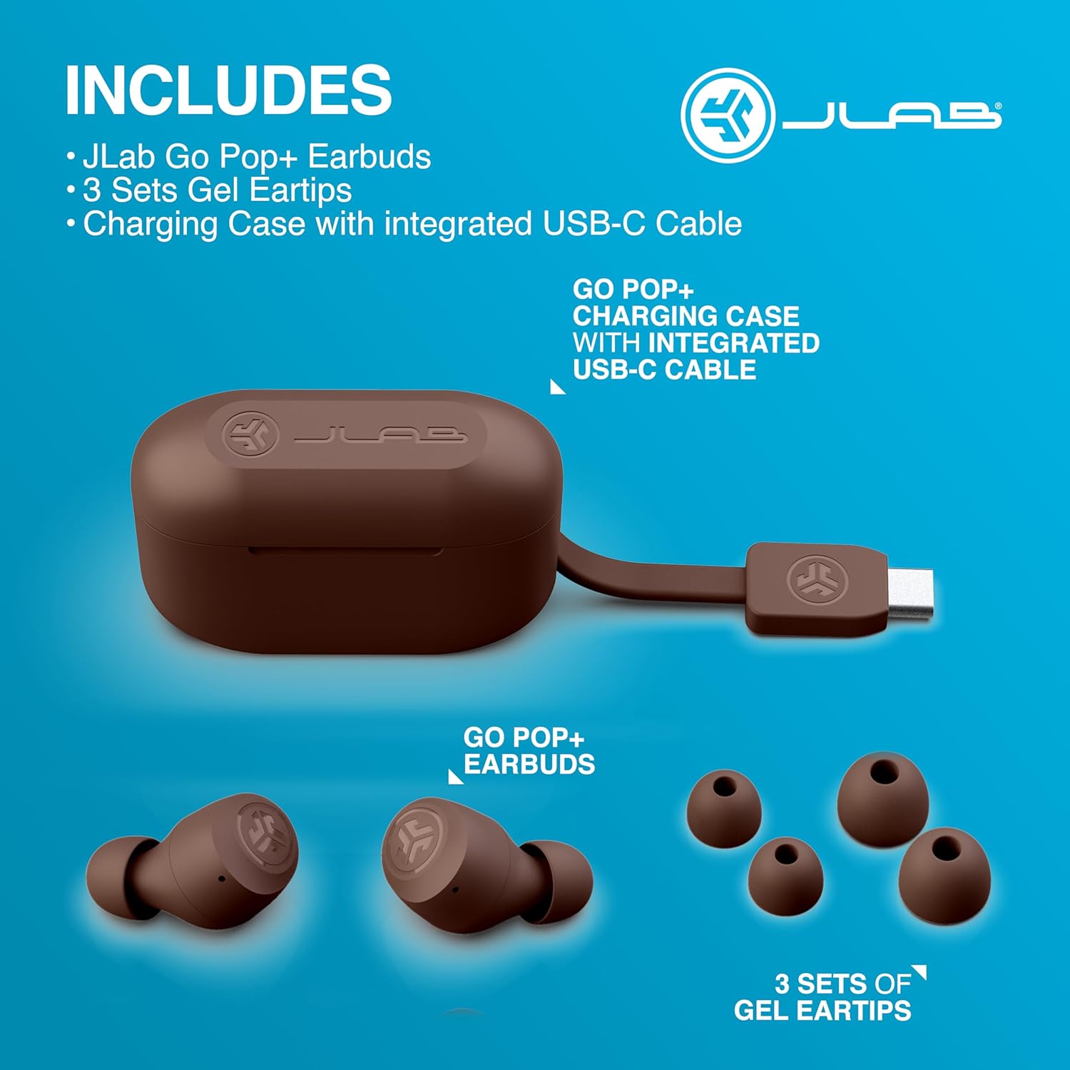 Thumbnail 6 de JLab Go Air Pop+ True-Wireless In-Ear Bluetooth-Kopfhörer mit Mikrofon, USB‑C Ladebox und Dual Connect