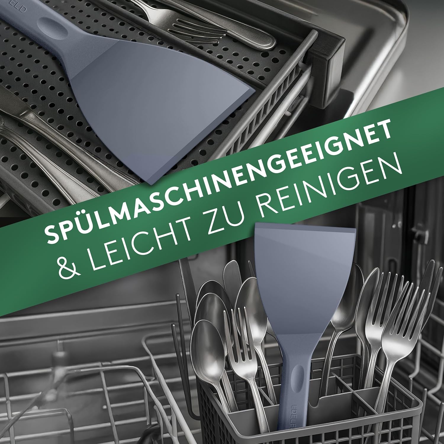 Detalle de Edelfeld flexibler Pizzateigspachtel mit Antihaftbeschichtung (10 cm) – spülmaschinengeeignet, lebensmittelecht
