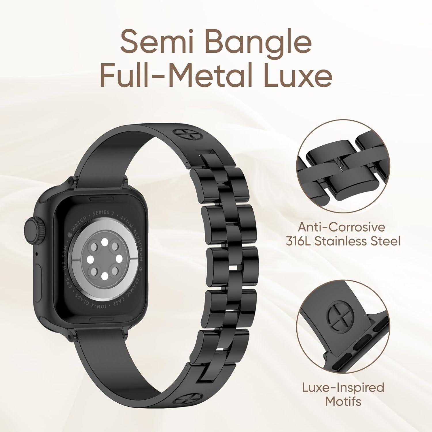 Detalle de Missair Stainless Steel Apple Watch Strap for All Models