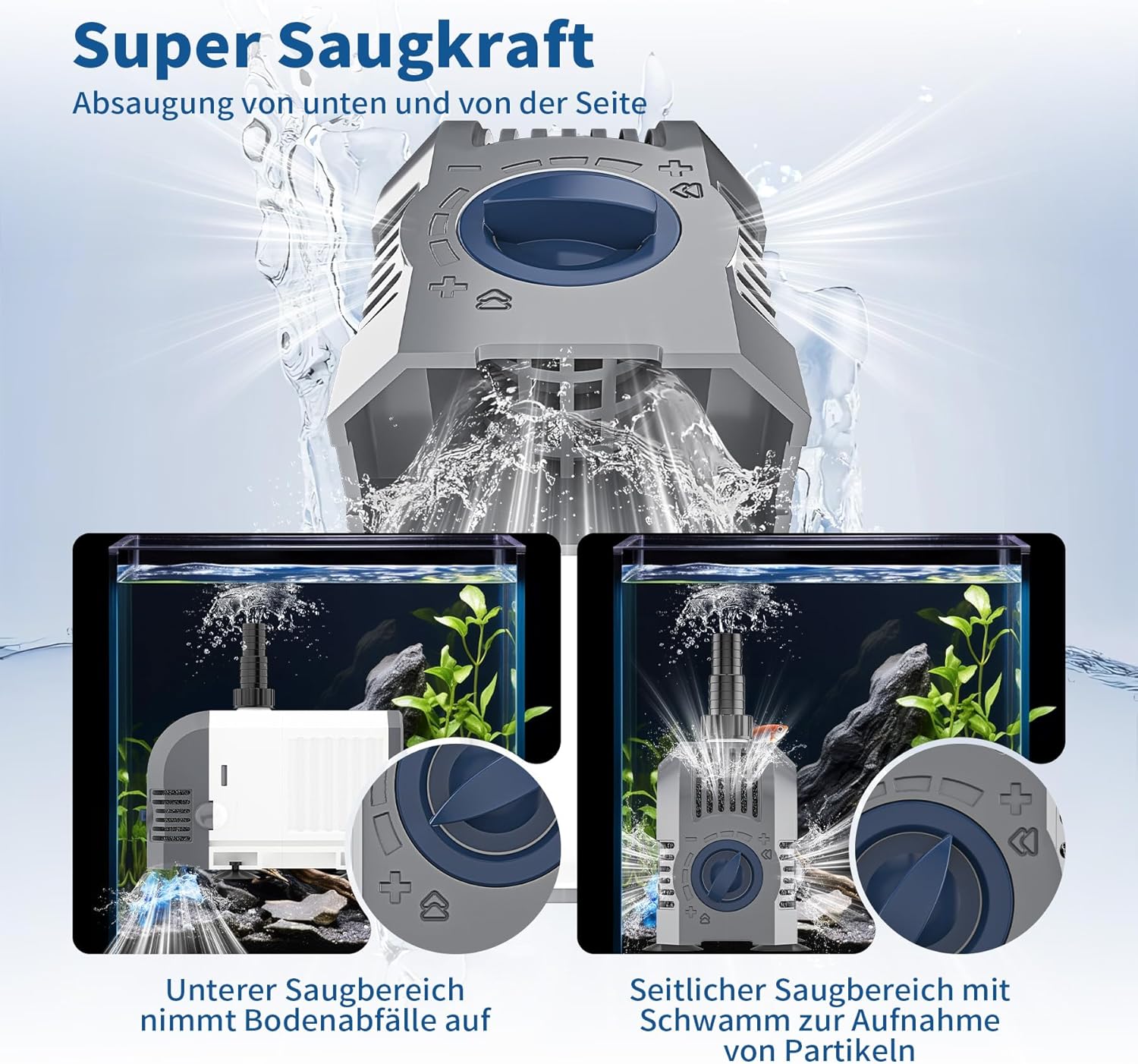 Detalle 2 de Everfarel Pompa Acqua 25W 1500L/H: pompa sommersa silenziosa per laghetti, acquari e sistemi idroponici